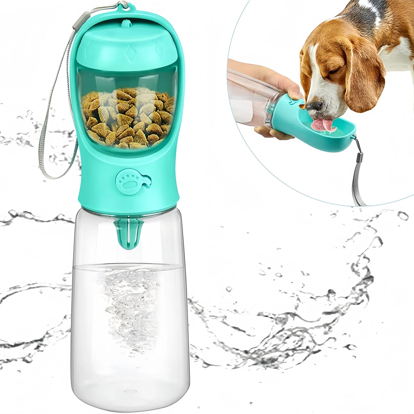 Fellkönige - Tragbare Wasserflasche mit Futternapf