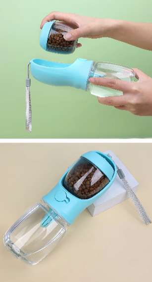Fellkönige - Tragbare Wasserflasche mit Futternapf